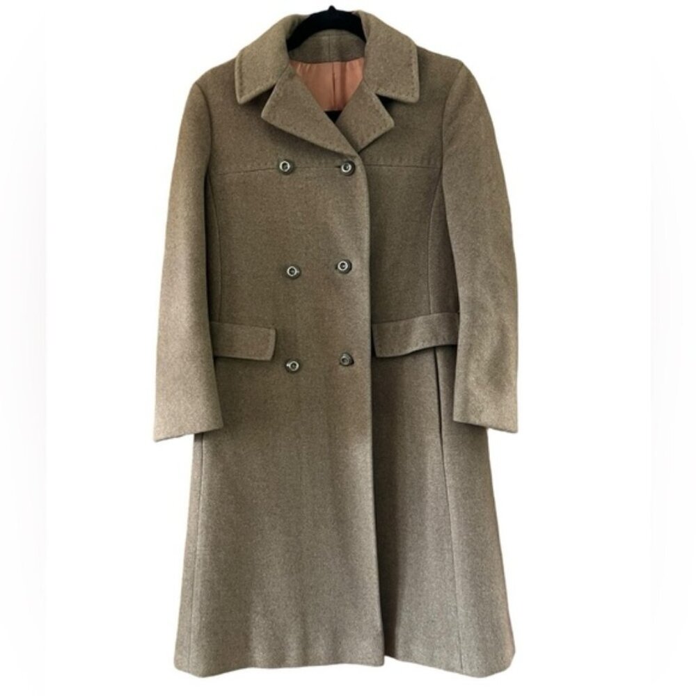 Vintage Ultima 100% Cashmere Coat Tailored by Mr. Vincent Camel Color Silk Lined